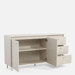 LENART Komoda z 3 szufladami na metalowych nóżkach TORINO kaszmir