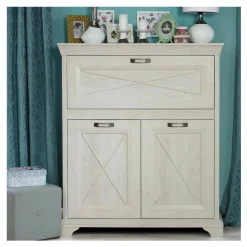 FORTE Komoda z barkiem styl prowansalski szeroka KASHMIR