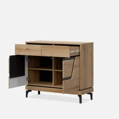 Furni Home Komoda z czarnym dekorem KRIS 98 cm