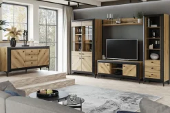 Komody|DiTrendi Komoda z czarnym dekorem FRAME 148,5 cm