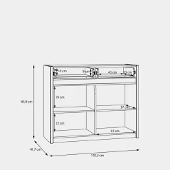 FORTE Komoda z oświetleniem OAK SQUERE 105,3 cm