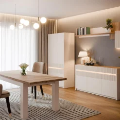 Komody|FORTE Komoda z oświetleniem OAK SQUERE 160 cm