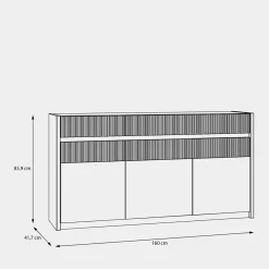 Komody|FORTE Komoda z oświetleniem OAK SQUERE 160 cm