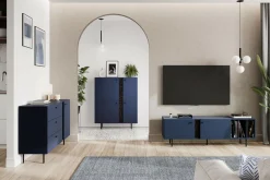 LENART Komoda z półkami granatowa LIV