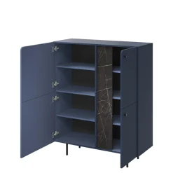 LENART Komoda z półkami granatowa LIV