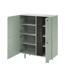 LENART Komoda z półkami szałwiowa LIV