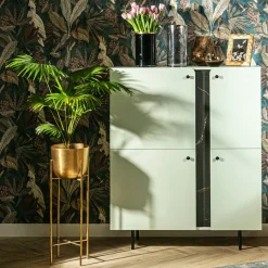 LENART Komoda z półkami szałwiowa LIV