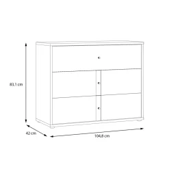 FORTE Komoda z ryflowaniem RANKIN