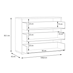 FORTE Komoda z ryflowaniem RANKIN