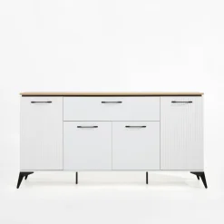 inny Komoda z szufladą biała z ryflowaniem VELUTTO