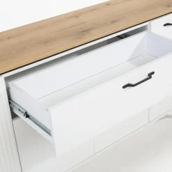 inny Komoda z szufladą biała z ryflowaniem VELUTTO