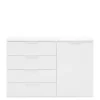 Komoda z szufladami biała MUNDI 120 cm