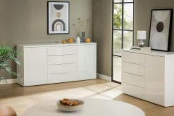 Komoda z szufladami biała MUNDI 120 cm