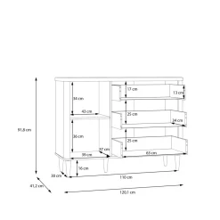 FORTE Komoda z szufladami LACETTI 120 cm