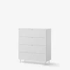 Komody|LENART Komoda z szufladami MILA na metalowych nóżkach biała