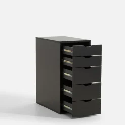 Komody|inny Komoda z szufladami wysoka czarna LYRICE