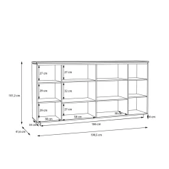Komody|FORTE Komoda z witryną LOUOTO