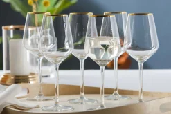 Kieliszki| Komplet 6 kieliszków do wina RUBIN GOLD