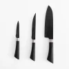 Noże I Deski Do Krojenia|inny Komplet 3 noży kuchennych, czarne