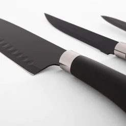 Noże I Deski Do Krojenia|inny Komplet 3 noży kuchennych, czarne