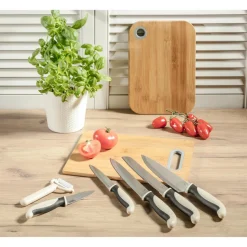 Noże I Deski Do Krojenia|Prima Cucina Komplet 5 noży z obieraczką NATURE