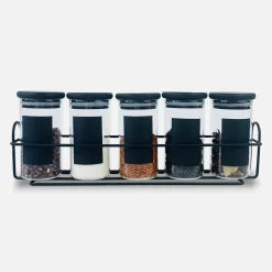Młynki I Przyprawniki|inny Komplet 5 pojemników do przypraw na stojaku 160 ml