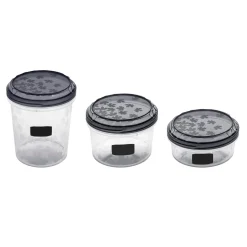 Pojemniki Na Żywność| Komplet 3 pojemników RUKOLA z etykietkami tablicowymi