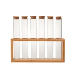 inny Komplet 6 przyprawników na bambusowym stojaku 100 ml