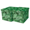 Pudełka I Pojemniki Do Przechowywania| Komplet 2 pudełek do przechowywania TROPIKALNA ZIELEŃ XL