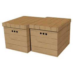 Pudełka I Pojemniki Do Przechowywania| Komplet 2 pudełek tekturowych DESKA BRĄZ XL