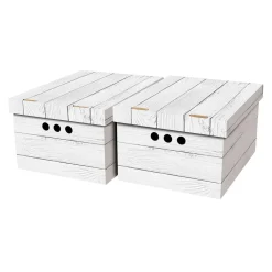 Komplet 2 pudełek tekturowych DESKA BIAŁA