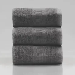 Komplet 3 ręczników bawełnianych szarych 30x30 cm