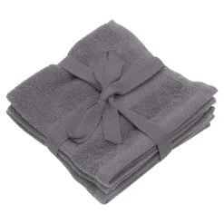 Komplet 3 ręczników bawełnianych szarych 30x30 cm