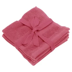 Komplet 3 ręczników bawełnianych różowych 30x30 cm
