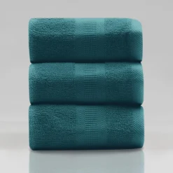 Komplet 3 ręczników bawełnianych turkus 30x30 cm