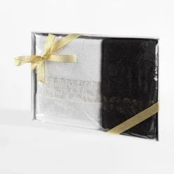 Ręczniki|Ręczniki|Eurofirany Komplet 2 ręczników biały/czarny BLINK