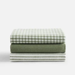 Tekstylia Kuchenne|Tekstylia Kuchenne|inny Komplet 3 ręczników kuchennych zielone 40x60 cm