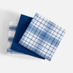 Tekstylia Kuchenne|Tekstylia Kuchenne|inny Komplet 3 ręczników kuchennych ciemnoniebieskie 40x60 cm