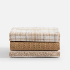 inny Komplet 3 ręczników kuchennych beżowe 40x60 cm