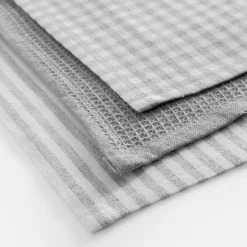 inny Komplet 3 ręczników kuchennych szare 40x60 cm