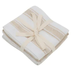 Komplet 3 ręczników kuchennych z bawełny beżowe 40x60 cm