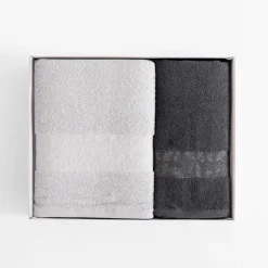 Ręczniki|Ręczniki|Eurofirany Komplet 2 ręczników srebrny/stalowy BLINK