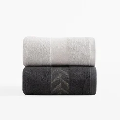Ręczniki|Ręczniki|Eurofirany Komplet 2 ręczników srebrny/stalowy GLOW 50x90 cm