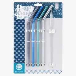 Akcesoria Do Wina I Drinków|inny Komplet 4 słomek metalowych MIX