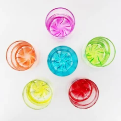 Szklanki I Kubki|Edwanex Komplet 6 szklanek z kolorowym dnem