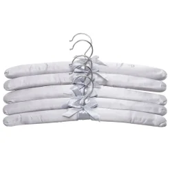 Komplet 5 wieszaków satynowych jasny szary