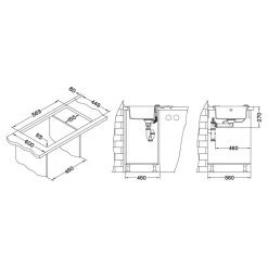 Zlewozmywaki| Komplet - zlewozmywak CANTO 30 ROYAL z baterią QUEEN