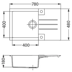 Alveus Komplet - zlewozmywak CANTO 130 z baterią GALLA i matą ALLROUND beton