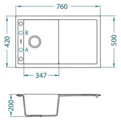 Alveus Komplet - zlewozmywak FLIN 30 ROYAL z baterią QUEEN