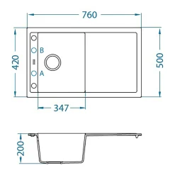 Alveus Komplet - zlewozmywak FLIN 30 ROYAL z baterią QUEEN
